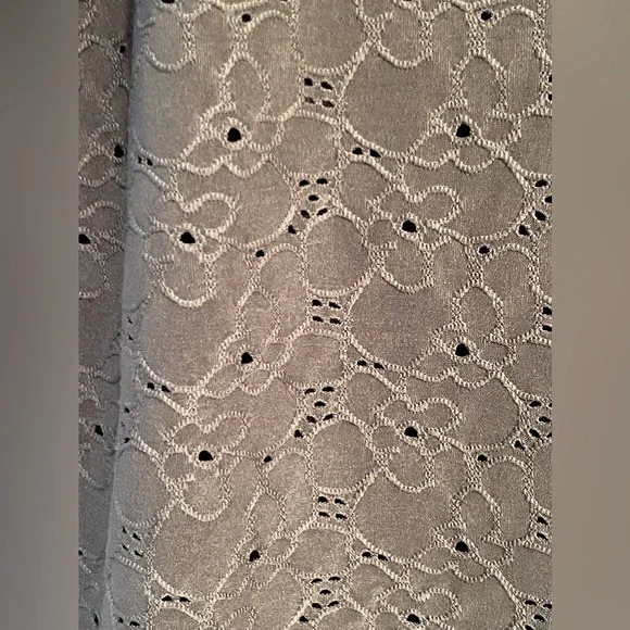 Michael Kors Ruffle Sleeve Eyelet Olive Shirt Size Large - Picture 4 of 6